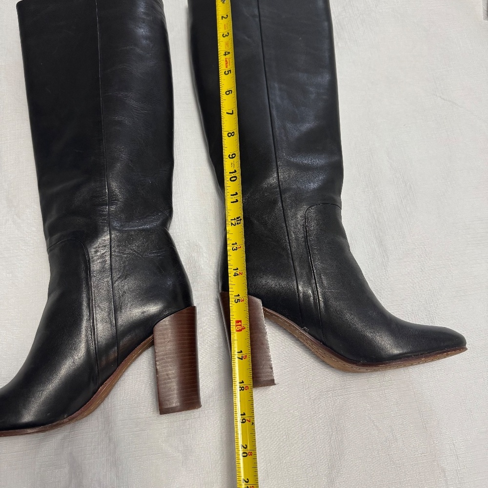 Lands' End Black Leather Heeled Boots - Picture 2 of 9